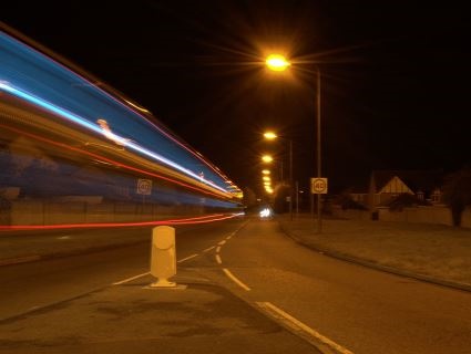 Street lights make pedestrians feel safer at night, and cut crime. Can we keep street lights bright enough to make people feel safe, but reduce their demand for energy, so cutting greenhouse gas emissions? This activity gets students working on the problem. Image: Peter Smyth